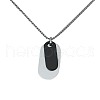 Oval 201 Stainless Steel Blank Tag Pendant Necklaces for Men FS-WG04020-01-5