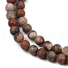 Natural Dendritic Jasper Beads Strands G-F591-24-8mm-4