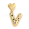 Brass Micro Pave Colorful Cubic Zirconia Pendants KK-P281-01G-V-1