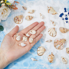 SUPERFINDINGS 24Pcs 12 Styles Electroplate Shell Pendants SHEL-FH0001-24-3
