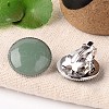 Natural Green Aventurine Dome/Half Round Clip-on Earrings EJEW-J090-06-1
