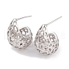 Rack Plating Hollow Teardrop Brass Earrings EJEW-S219-03P-1