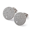 Non-Tarnish 201 Stainless Steel Flat Round Stud Earring Findings STAS-K259-18D-P-1