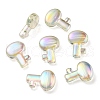 UV Plating Rainbow Iridescent Transparent Acrylic Beads OACR-C007-05-1