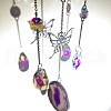 Wire Wrapped Natural Amethyst Chips Tree of Life Hanging Ornaments PW-WGF337A-02-4
