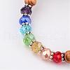 Wood Round Bead Kids Bracelets Stretch Bracelets BJEW-JB02279-2