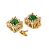 Rack Plating Square Brass Micro Pave Cubic Zirconia Box Clasps KK-F876-13G-1-2