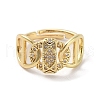 Brass Pave Cubic Zirconia Adjustable Rings RJEW-M170-19G-2