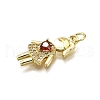 Brass Micro Pave Cubic Zirconia Pendants KK-Z100-19G-02-2