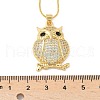 Brass Micro Pave Clear Cubic Zirconia Pendant Necklaces NJEW-D306-01G-C-3