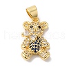 Rack Plating Brass Pave Cubic Zirconia Pendants KK-R144-17G-2