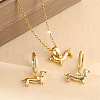 Dachshund Brass Pendant Necklaces & Hoop Earring Sets FS-WGFB62E-01-1