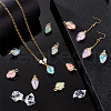   70Pcs 7 Colors Luminous Glass Teardrop Pendant GLAA-PH0002-75-5