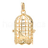 Rack Plating Brass Cage Pendants KK-Q402-14KC-1