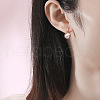 Natural Shell Moon & Star Asymmetrical Earrings with Clear Cubic Zirconia MOST-PW0001-061G-3