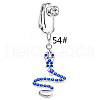 304 Stainless Steel Pave Medium Blue Cubic Zirconia Clip on Belly Rings FS-WGD716D-05-1