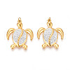 Ion Plating(IP) 304 Stainless Steel Polymer Clay Rhinestone Pendants STAS-N115-17G-1
