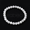 Natural Selenite Beaded Stretch Bracelets BJEW-F414-01A-02-3