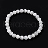 Natural Selenite Beaded Stretch Bracelets BJEW-F414-01A-02-3