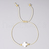 Adjustable Rainbow Dyed Shell Cross Braided Bead Bracelets for Women DZ6787-7-1