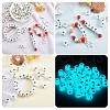 20Pcs Luminous Cube Letter Silicone Beads 12x12x12mm Square Dice Alphabet Beads with 2mm Hole Spacer Loose Letter Beads for Bracelet Necklace Jewelry Making JX437I-3
