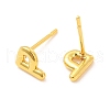 Brass Hollow Out Initial Letter Stud Earrings for Women EJEW-A044-01G-P-2