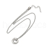 304 Stainless Steel Crystal Rhinestone Hexagon Pendant Necklaces for Women NJEW-F339-04P-2