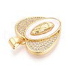 Brass Micro Pave Clear Cubic Zirconia Pendants KK-N268-22G-2