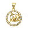 Brass Micro Pave Clear Cubic Zirconia Pendants KK-N241-LA823-8-NR-1