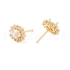 Cubic Zirconia Oval Stud Earrings EJEW-F282-23G-2