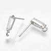 Brass Cubic Zirconia Stud Earring Findings KK-S348-349-2