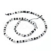 Natural Tourmalinated Quartz/Black Rutilated Quartz Beads Strands G-F632-22E-1