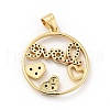 Rack Plating Brass Micro Pave Clear Cubic Zirconia Pendants X-ZIRC-F129-41G-2