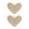 Rack Plating Heart Brass Stud Earrings EJEW-N055-41G-RS-1
