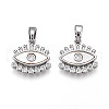 Brass Micro Pave Cubic Zirconia Charms KK-N258-04P-1
