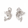 Brass Micro Pave Cubic Zirconia Pendants KK-E068-VB295-1