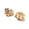 Brass Micro Pave Cubic Zirconia Beads KK-A259-20G-02-2