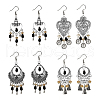 40Pcs 10 Styles Tibetan Style Alloy Chandelier Component Links TIBEP-CJ0003-21-7
