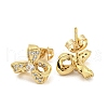 Brass Micro Pave Cubic Zirconia Ear Studs EJEW-P261-28C-G-2