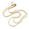 304 Stainless Steel Flat Snake Chain Double Chain Necklaces NJEW-Q039-01G-4