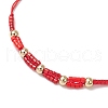 Glass Seed Beaded Braided Beads Bracelets BJEW-MZ00182-01-4