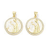 Brass Micro Pave Clear Cubic Zirconia Pendants KK-L213-010G-06-1