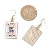 Alloy Enamel Playing Card Dangle Earrings EJEW-JE06401-3