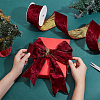 10 Yards Single Face Velvet Wired Ribbon OCOR-WH0091-08B-3