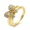 Rack Plating Brass Micro Pave Cubic Zirconia Finger Ring RJEW-C072-33C-G-1