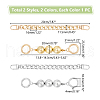 Unicraftale 4Pcs 4 Style Beaded & Curb Chain Purse Strap Extenders DIY-UN0005-71-3