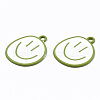 Spray Painted Alloy Pendants ENAM-S127-026B-RS-3