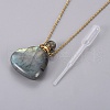 Natural Labradorite Openable Perfume Bottle Pendant Necklaces G-K295-A03-G-3