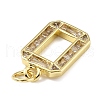Brass Micro Pave Cubic Zirconia Pendants KK-V014-01G-15-2