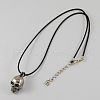 Zinc Alloy Skull Necklaces for Halloween NJEW-R128-6-2
